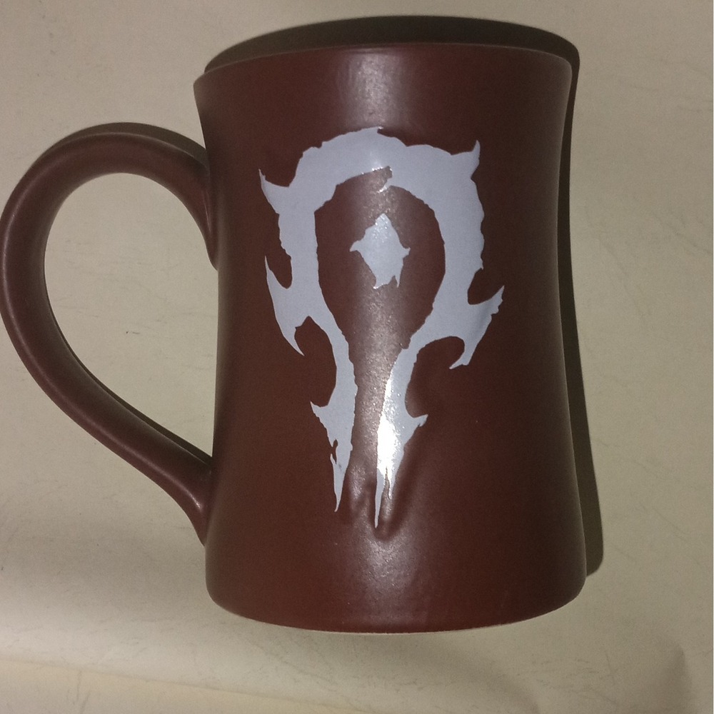 World of Warcraft Horde Logo Coffee Mug Brown 2016 Blizzard ThinkGeek 12 oz